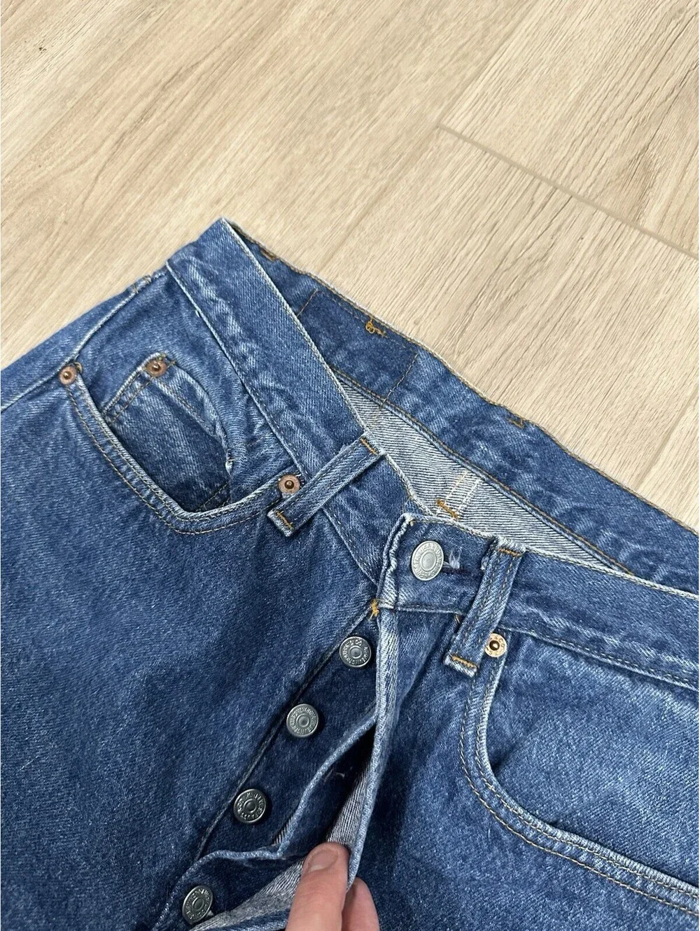 VTG Levis 501 0115 Jeans Mens 29x30 Blue Regular Straight Button Fly 80s